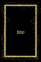 Leo: Name Leo Monogram Notebook - 120 Pages - Size 6x9, Soft Cover, Matte Finish- Gold Confetti Glitter Monogram Blank Lined Note Book, Writing Pad, Journal or Diary Kids, Girls Men & Women 166042285X Book Cover