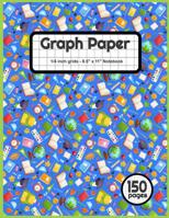 Graph Paper: 1/4 Inch Blank White Square Graph Paper, 8.5 x 11, 150 pages, Education Collage 1077264402 Book Cover
