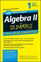 1,001 Algebra II Practice Problems for Dummies Access Code Card (1-Year Subscription) 1118843827 Book Cover