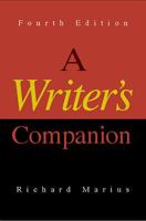 A Writer's Companion 0394327454 Book Cover