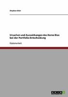 Ursachen und Auswirkungen des Home Bias bei der Portfolio-Entscheidung 3638926699 Book Cover