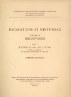 Excavations at Minturnae, II: Inscriptions, Part I, Republican Magistri 0686119061 Book Cover