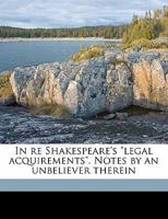 In Re Shakespeare's Legal Acquirements (1899) 3337058205 Book Cover