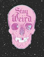 Stay Weird, Skull Composition Notebook College Ruled 110 Pages: Pastel Goth Aesthetic, Emo Notebook School Writing Journal for Students Teens 1080238743 Book Cover