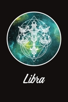 Zodiac Journal: Beautiful Libra Line Drawing With Sacred Geometry Accent On A Yellow and Green Constellation 1692569724 Book Cover