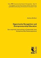 Opportunity Recognition Und Entrepreneurship Education 3844102590 Book Cover