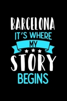Barcelona It's Where My Story Begins: Barcelona Dot Grid 6x9 Dotted Bullet Journal and Notebook 120 Pages 1673549500 Book Cover