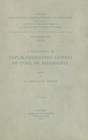 A Collection of Unpublished Syriac Letters of Cyril of Alexandria: T. 9042904003 Book Cover