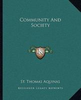 Community And Society 142537106X Book Cover