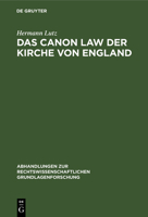 Das Canon Law Der Kirche Von England 3112306422 Book Cover