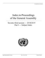 Index to Proceedings of the General Assembly 2018/2019 : Part I - Subject Index 9211014239 Book Cover
