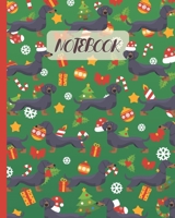 Notebook: Cute Black & Tan Dachshunds with Christmas Party - Lined Notebook, Diary, Track, Log & Journal - Gift Idea for Boys Girls Teens Men Women (8"x10" 120 Pages) 1674330103 Book Cover