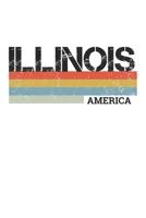 Illinois: Cool Vintage Retro Stripes Illinois Notebook Composition Makes For A Nice Gift And Souvenir For Friends, Family And Visitors To The State Of Illinois Writing Journal Or Diary Lined Journal B 1712547763 Book Cover