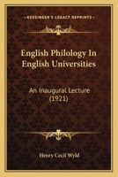 English Philology In English Universities: An Inaugural Lecture 1120616530 Book Cover