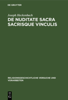 de Nuditate Sacra Sacrisque Vinculis 3111016072 Book Cover