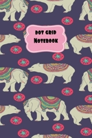 Dot Grid Notebook: Navy Blue Circus Theme Elephants and Bears-6 x 9" 150 dotted pages for Artists, Architects or Writers 1082807818 Book Cover
