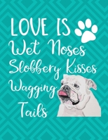 Love Is Wet Noses Slobbery Kisses Wagging Tails: 2020 Weekly Planner Organizer Dated Calendar And ToDo List Tracker Notebook Old English Bulldog 1692531565 Book Cover