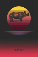 Planner: Rhino 2 Year Weekly Planning Organizer 2020 - 2021 Retro Vintage Vaporwave Sunset Cover January 20 - December 21 Writing Notebook Productive Datebook Calendar Schedule Plan Days, Set Goals &  1702361306 Book Cover