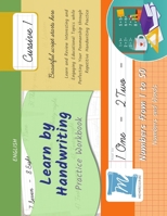 Learn by Handwriting, Practice Workbook - Numbers from 1 to 50 - Words and Numbers - Cursive, Level 1: Children and Adults. Repetition, Fast Learning, Memory, Focus - English (N150) B0DQ2R3GVC Book Cover