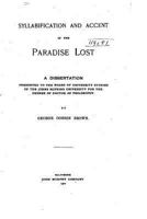 Syllabification and Accent in the Paradise Lost 1018979212 Book Cover
