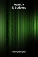 Calendrier / Agenda Perp�tuel avec Sudokus Moyens et Difficiles - Couverture Lignes Vertes (15 x 23 cm): 56 semaines + 112 Sudokus (56 Sudokus Moyens + 56 Sudokus Difficiles avec les solutions) 1543100171 Book Cover