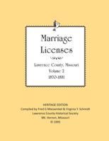 Lawrence County Missouri Marriages 1870-1881 1727025792 Book Cover