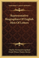 Representative Biographies of English Men of Letters 1345020198 Book Cover