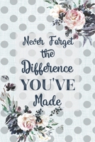 Never Forget The Difference You've Made: Pink Roses Retirement Appreciation Alternative Card | Lined and Dot Grid Journal | Decorated Interior 1686877137 Book Cover