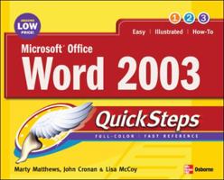 Microsoft Office Word 2003 QuickSteps (Quicksteps) 0072258608 Book Cover