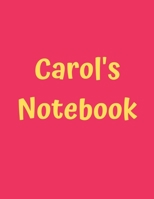 Carol’s Notebook: Pink Cover, College Ruled, 100 Sheets, 8.5" x 11" (Letter Size), White Paper (Women's Custom Names) 1675208972 Book Cover