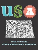 USA States Coloring Book: USA States of America Mandala Coloring Book - Color Me In American States Coloring Activity Book 109851971X Book Cover