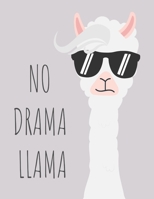 No Drama Llama: Cornell Notes Notebook, Motivational Word Art Cover, Size 8.5" x 11", 120 Pages, Soft Matte Cover 1670737969 Book Cover