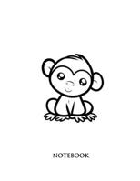 Cute Chimp Notebook: Half Picture Half Wide Ruled Notebook - Large (8.5 x 11 inches) - 110 Numbered Pages - Black Softcover 1652903275 Book Cover