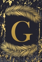 G: Elegant Gold Initial Monogram Letter G & Feathers, Marble Texture Personalized Blank Lined Journal & Notebook for Writing & Notes for Him, Her ... Grayish Navy Monogrammed Paperback Dairy) 1693985292 Book Cover