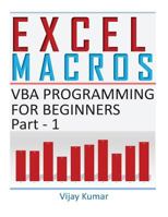 Excel Macros: VBA Programming for Beginners Part 1 1986624757 Book Cover