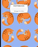 Notebook: Orange Cat pattern Composition Notebook with Cursive Paper. 100 pages Cursive Paper Book 7.5 x 9.25 inches for practice writing. 1081332182 Book Cover