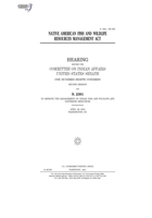 Native American Fish and Wildlife Resources Management Act B083XX5KPV Book Cover