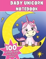 Baby Unicorn Notebook: 00 Pages Wide-Ruled Journal With Baby Unicorn Pictures 1702721248 Book Cover