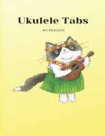 Ukulele Tablature Notebook: Blank Ukulele Tablature Notebook, size 8.5x11 100 pages (Hawaiian Rag-doll Cat with Ukulele) 1672608767 Book Cover
