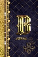 B Journal: Letter B Initial Monogram Lined Notebook - Elegant Diamond and Gold Print 1708505377 Book Cover