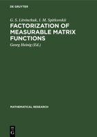 Factorization of Measurable Matrix Functions 3112471717 Book Cover