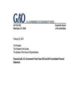 Financial Audit: U.S. Government's Fiscal Years 2015 and 2014 Consolidated Financial Statements 1539396290 Book Cover