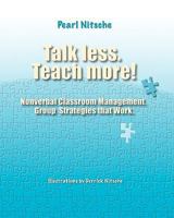 Talk less. Teach more!: Nonverbal Classroom Management. Group Strategies that Work. 3950199802 Book Cover