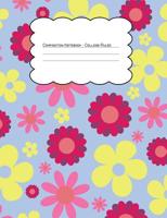 Composition Notebook College Ruled: Hippie Floral Light Blue Pattern 107261040X Book Cover