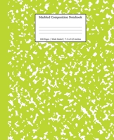 Marbled Composition Notebook: Green Marble Wide Ruled Paper Subject Book 1989387667 Book Cover
