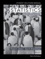 Statistics, Student Solutions Manual: Principles and Methods 047171884X Book Cover