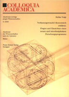 Verfassungswandel Okonomisch Erklaren: Fragen Und Einsichten Eines Neuen Und Interdisziplinaren Forschungsprogramms 3515078940 Book Cover