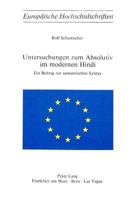 Untersuchungen Zum Absolutiv Im Modernen Hindi: Ein Beitrag Zur Semantischen Syntax 3261021535 Book Cover