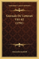 Giornale De' Letterati V81-82 (1791) 1166210847 Book Cover