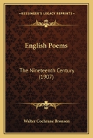 English Poems: Nineteenth Century 1147619530 Book Cover